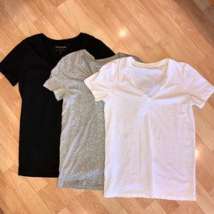 Black, gray, & white t-shirts